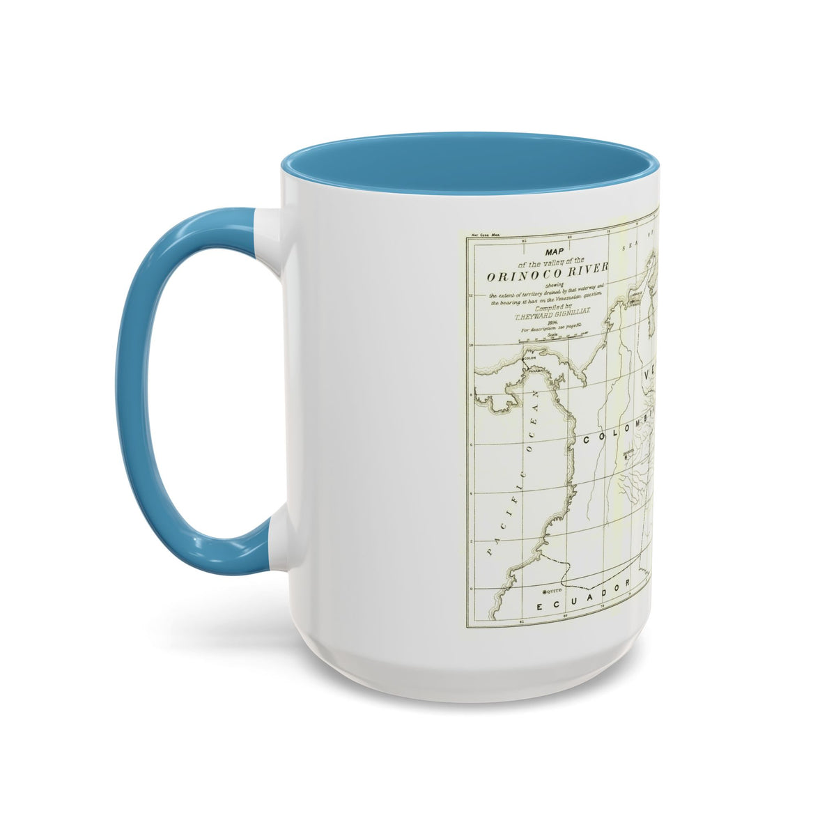 South America - Orinoco River (1896 (Map) Accent Coffee Mug
