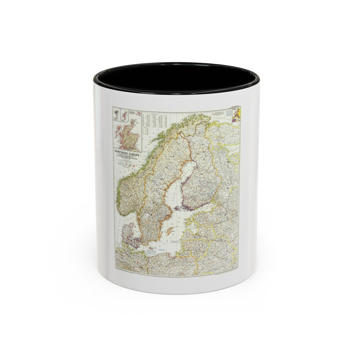 Europe, Northern (1954) (Map) Accent Coffee Mug