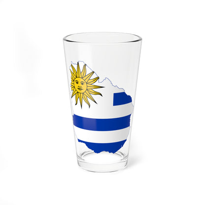 Flag-map of Uruguay (Uruguay) Pint Glass 16oz