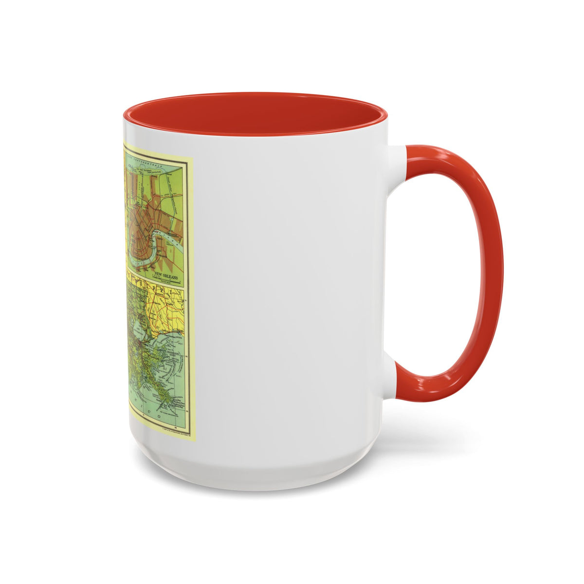 USA - Louisiana (1930) (Map) Accent Coffee Mug
