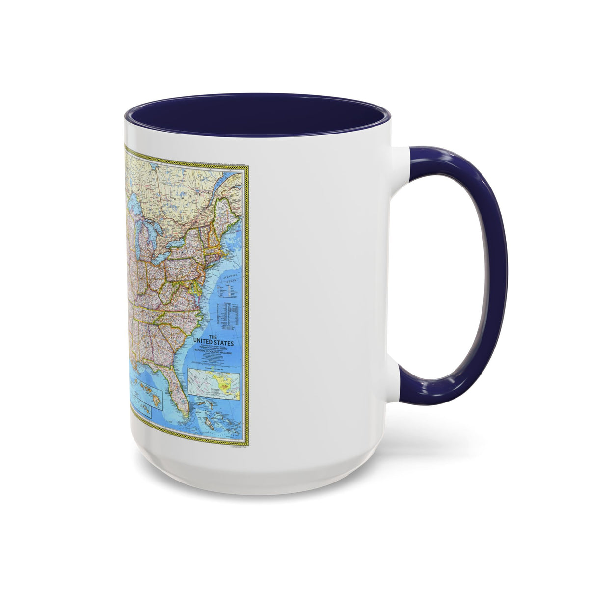 USA - The United States (1982) (Map) Accent Coffee Mug