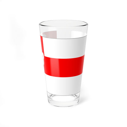 Flag of Biełaruski Asoby Bataljon u skladzie vojska Letuvy (Belarus) (Coat of Arms) Pint Glass 16oz
