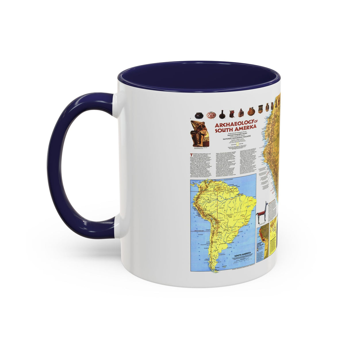 South America - Archaeology (1982) (Map) Accent Coffee Mug