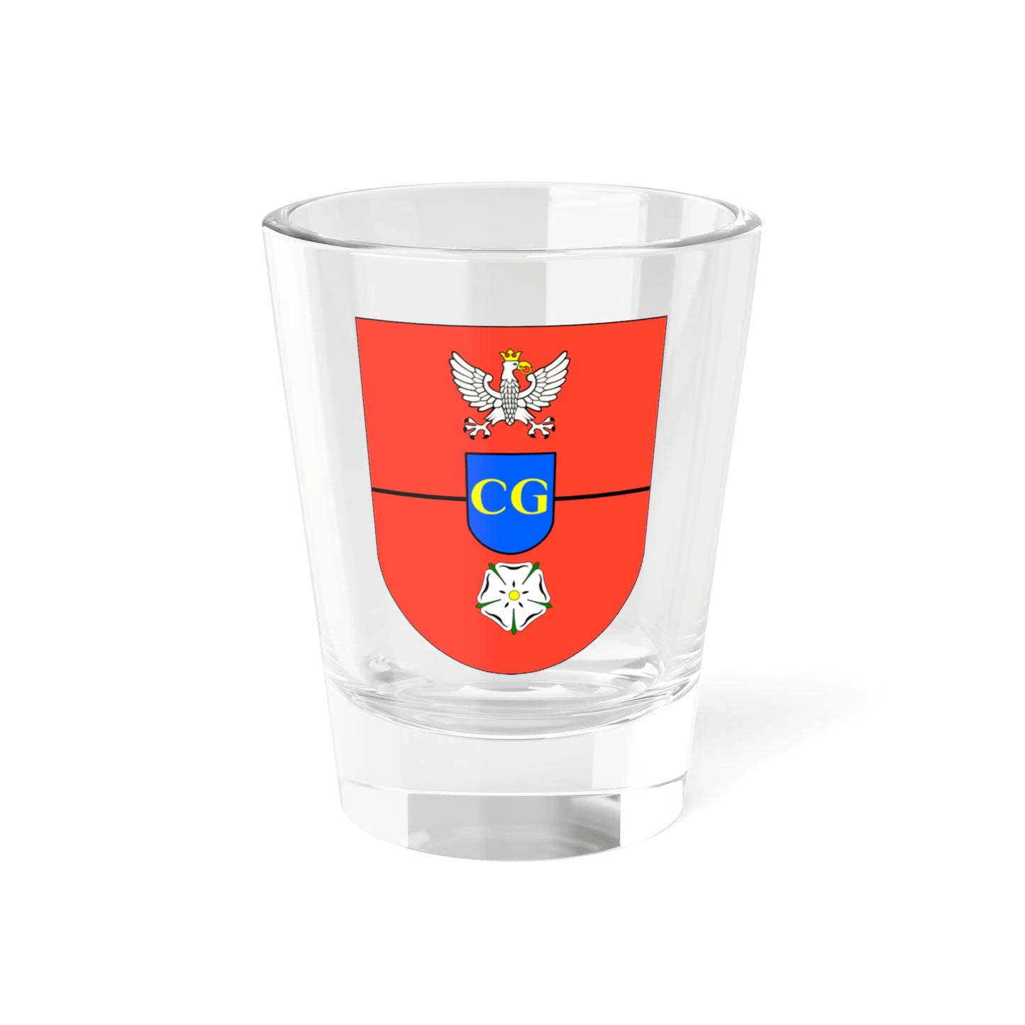 POL gmina Gorzkowice COA alt (Poland) (Coat of Arms) Shot Glass 1.5oz