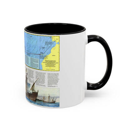 Americas - Where Did Columbus Discover America (1987) (Map) Accent Coffee Mug