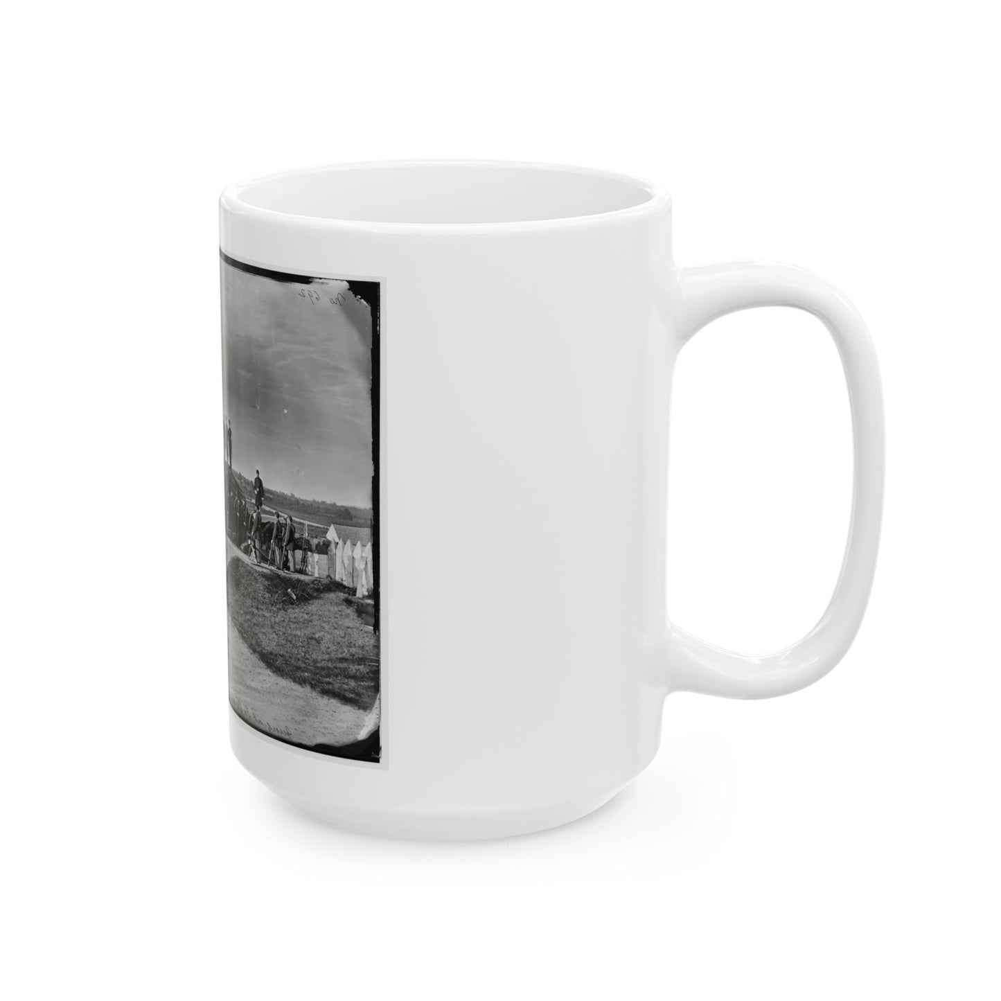 District Of Columbia. Detachment Of Company K, 3d Massachusetts Heavy Artillery, By Guns Of Fort Stevens (U.S. Civil War) White Coffee Mug