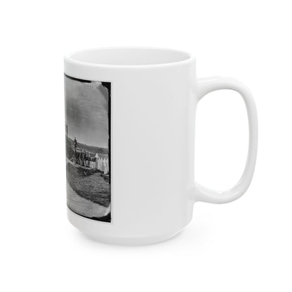 District Of Columbia. Detachment Of Company K, 3d Massachusetts Heavy Artillery, By Guns Of Fort Stevens (U.S. Civil War) White Coffee Mug