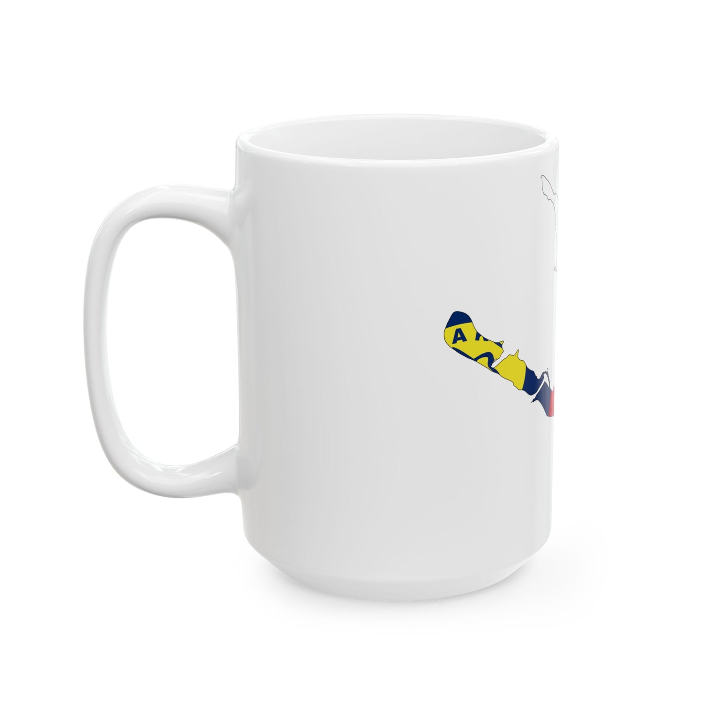 Flag map of Wake Island (United States) White Coffee Mug