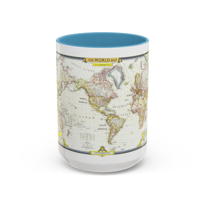World Map (1951) (Map) Accent Coffee Mug