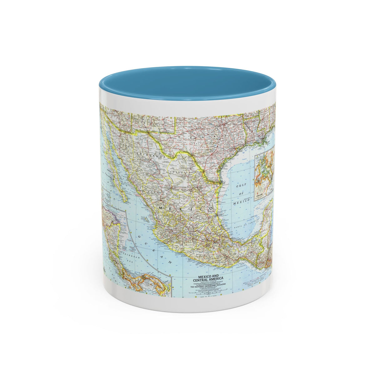 Central America - Mexico (1961) (Map) Accent Coffee Mug