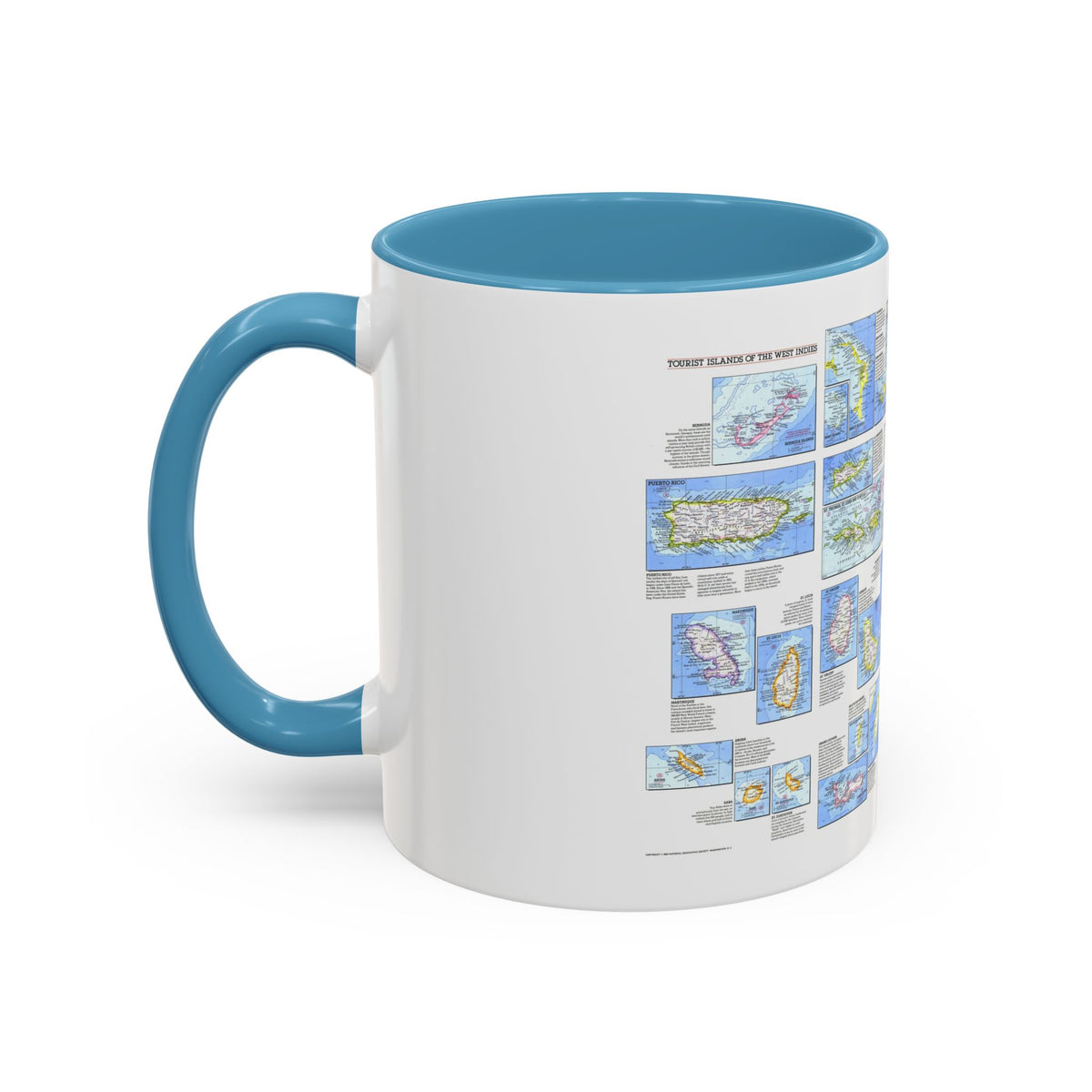 West Indies - Tourist Islands (1981) (Map) Accent Coffee Mug