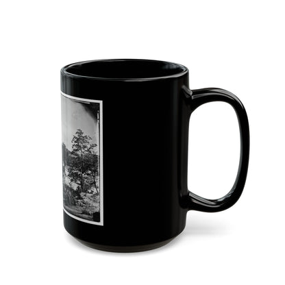 Petersburg, Va., Vicinity. Johnson's Mill On The Appomattox Near Campbell's Bridge; Soldiers Standing On Rocks In The Stream (U.S. Civil War) Black Coffee Mug