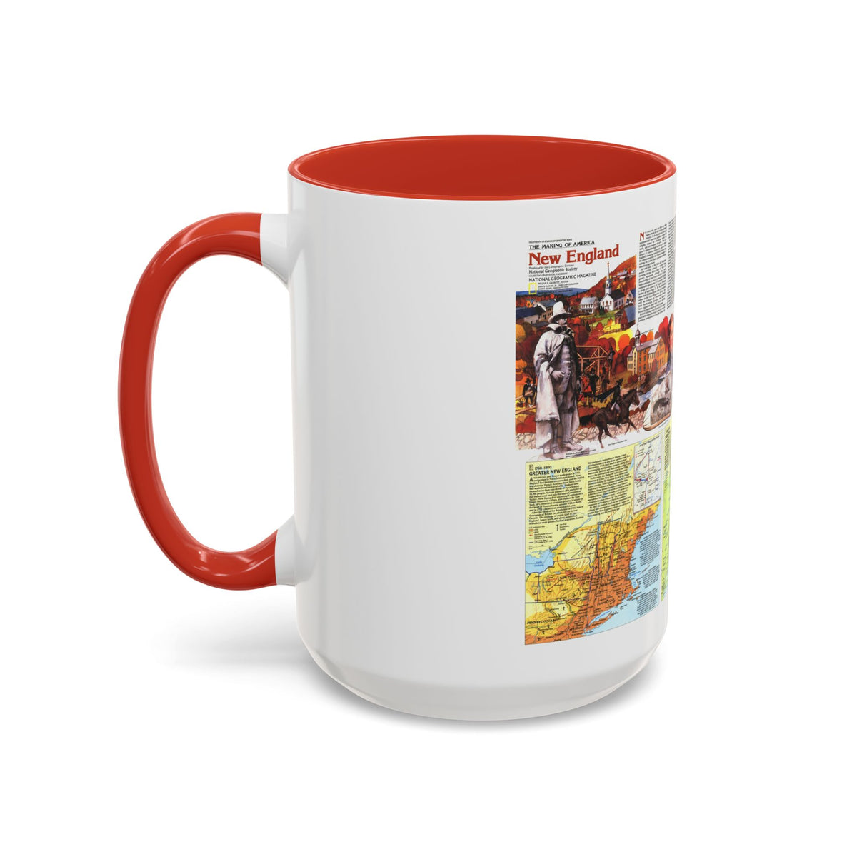 USA - New England 2 (1987) (Map) Accent Coffee Mug