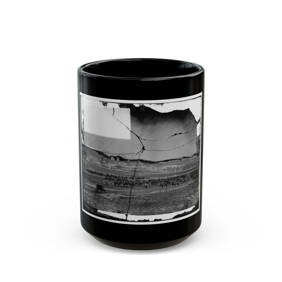 Washington, D.C., Vicinity. 17th New York Battery, With Horses Harnessed To Guns (U.S. Civil War) Black Coffee Mug