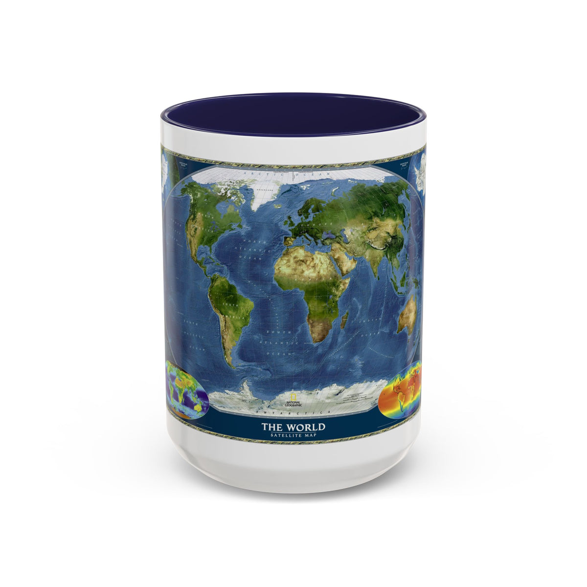 World Map - Satellite (2001) (Map) Accent Coffee Mug