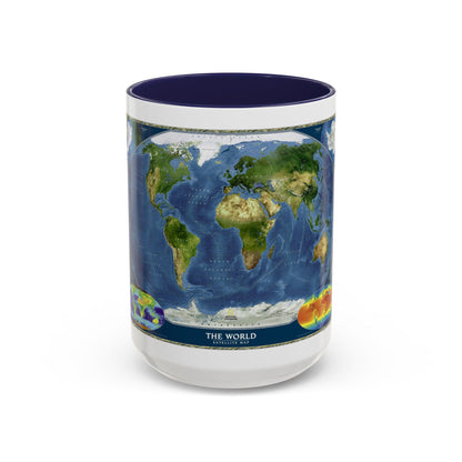 World Map - Satellite (2001) (Map) Accent Coffee Mug