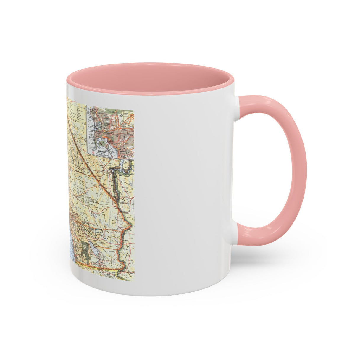 USA - California, Southern (1966) (Map) Accent Coffee Mug