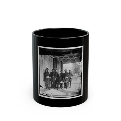 Beaufort, S.C. Gen. Isaac I. Stevens (Seated) And Staff On Porch Of A House (U.S. Civil War) Black Coffee Mug