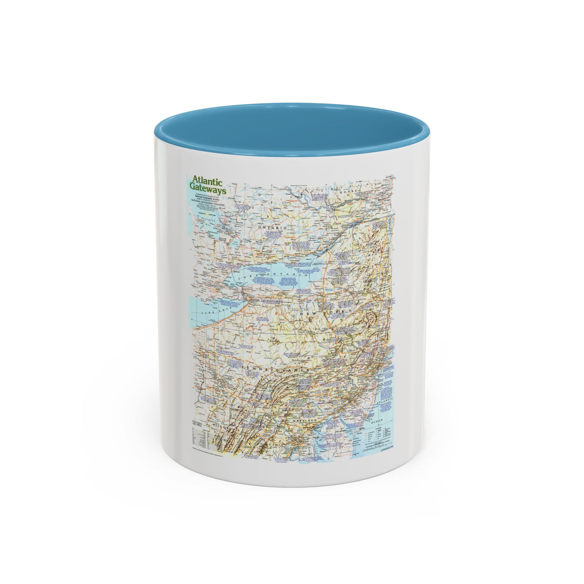 USA - Atlantic Gateways 1 (1983) (Map) Accent Coffee Mug