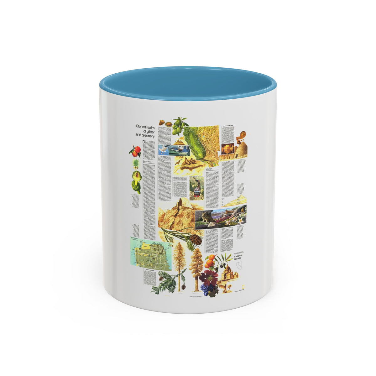 USA - California and Nevada 2 (1974) (Map) Accent Coffee Mug