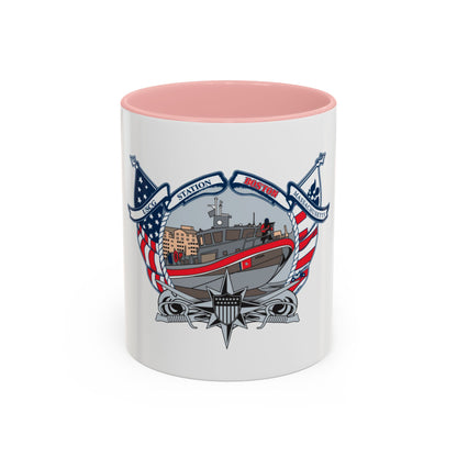 USCG Station Boston (U.S. Coast Guard) Accent Coffee Mug