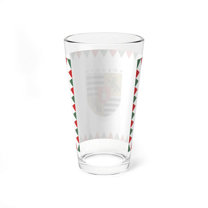 Flag of the 10th District of Budapest ceremonial variant (Hungary) Pint Glass 16oz
