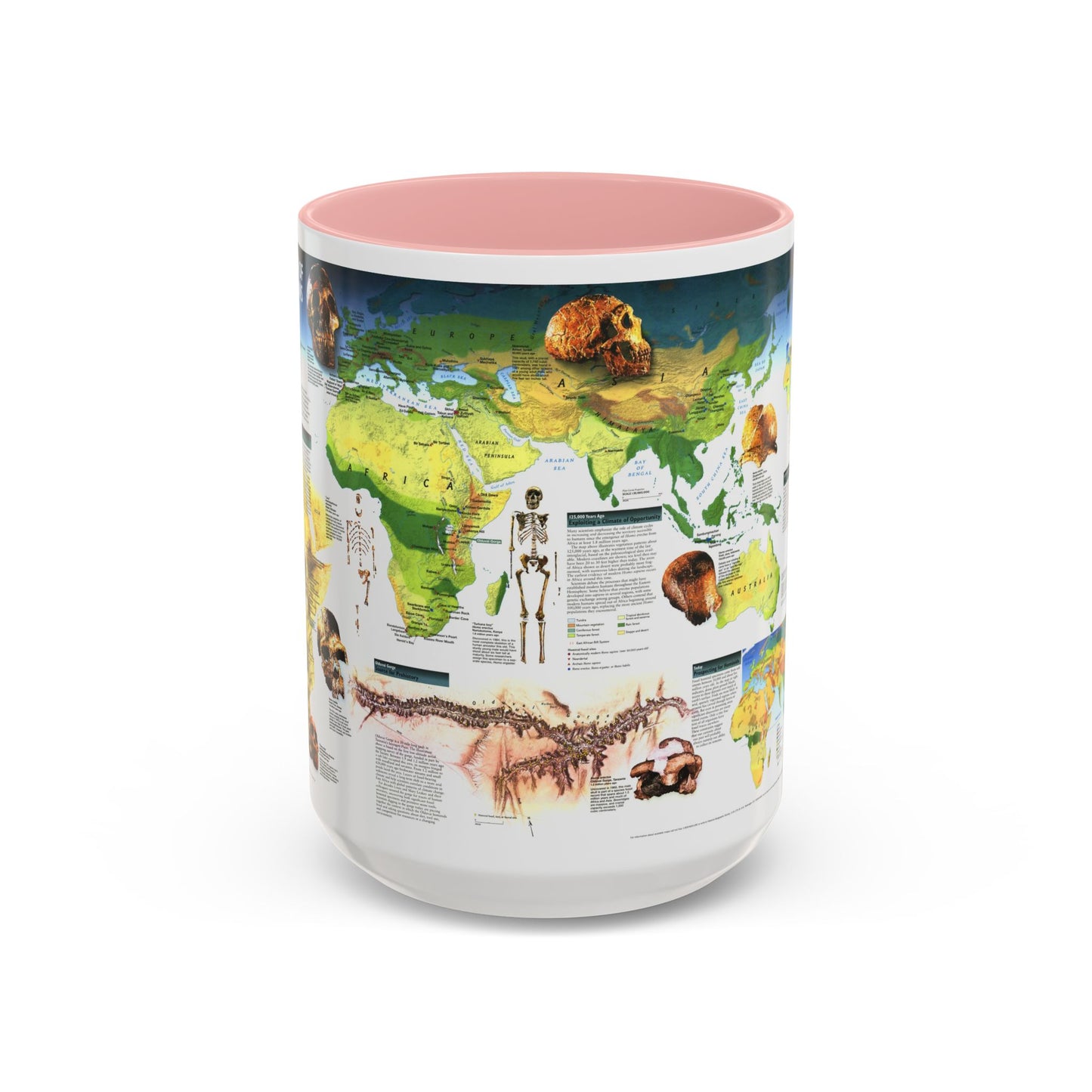 World Map - Dawn of Humans (1997) (Map) Accent Coffee Mug