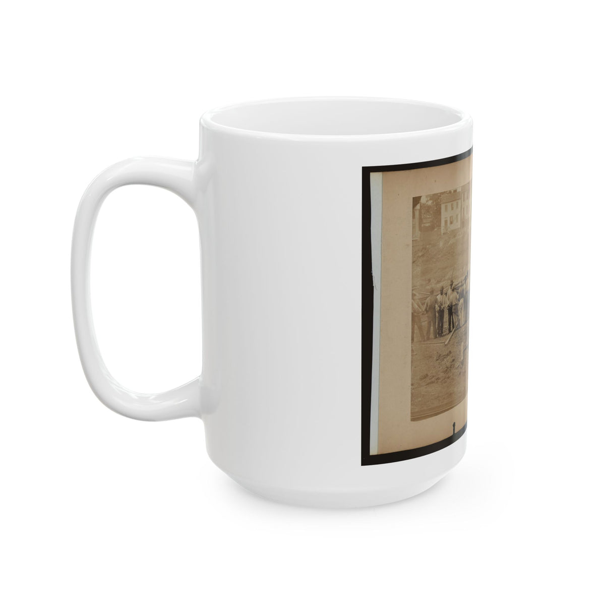 Railroad Construction Workers Straightening Track (U.S. Civil War) White Coffee Mug