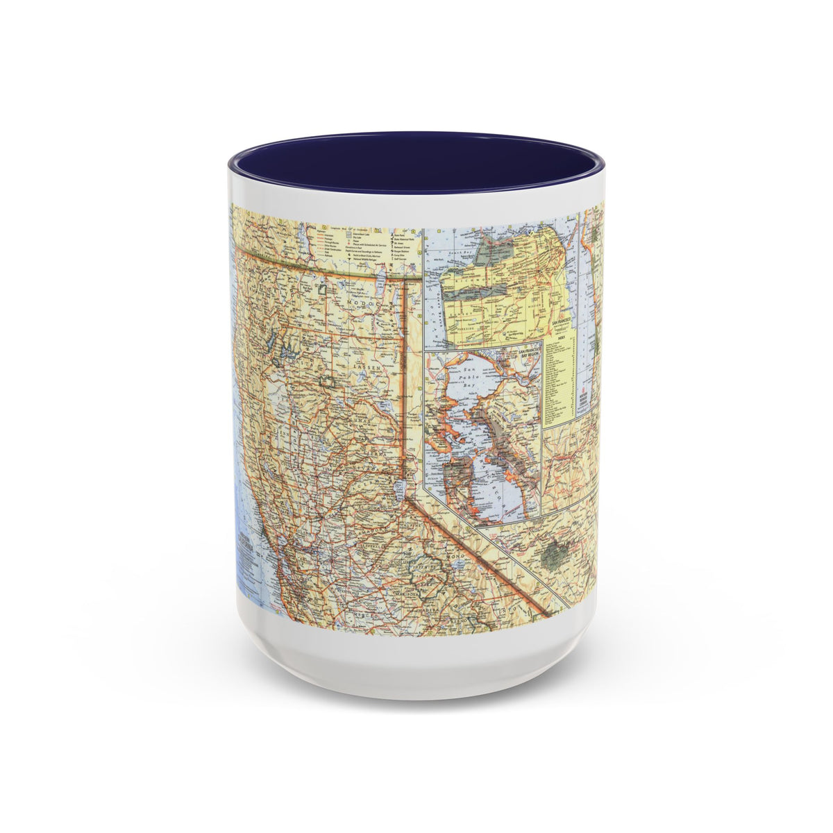 USA - California, Northern (1966) (Map) Accent Coffee Mug