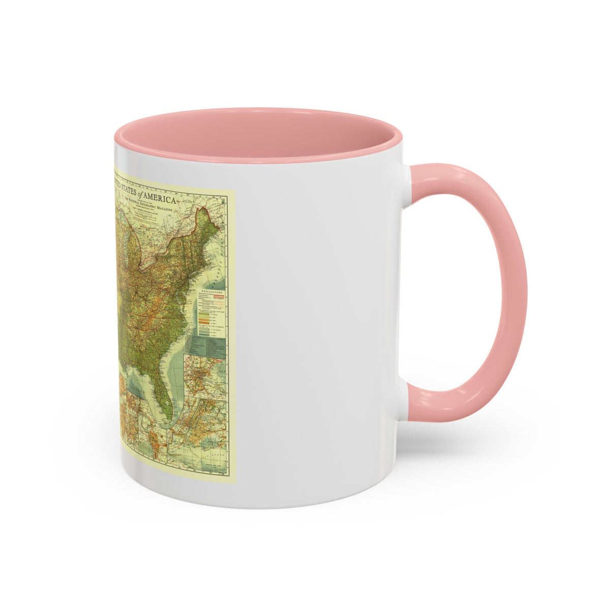 USA - The United States (1923) (Map) Accent Coffee Mug