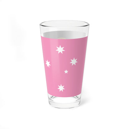 Australian Gay Pride Flag with Aboriginal Flag (Australia) Pint Glass 16oz