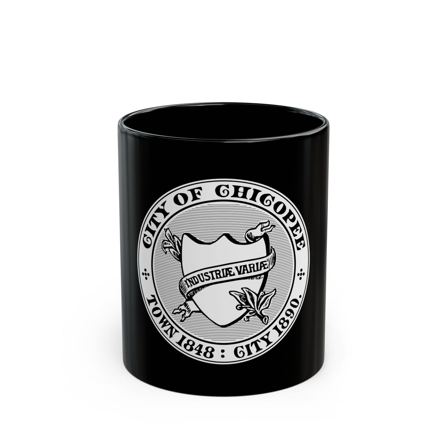 Seal of Chicopee Massachusetts - Black Coffee Mug