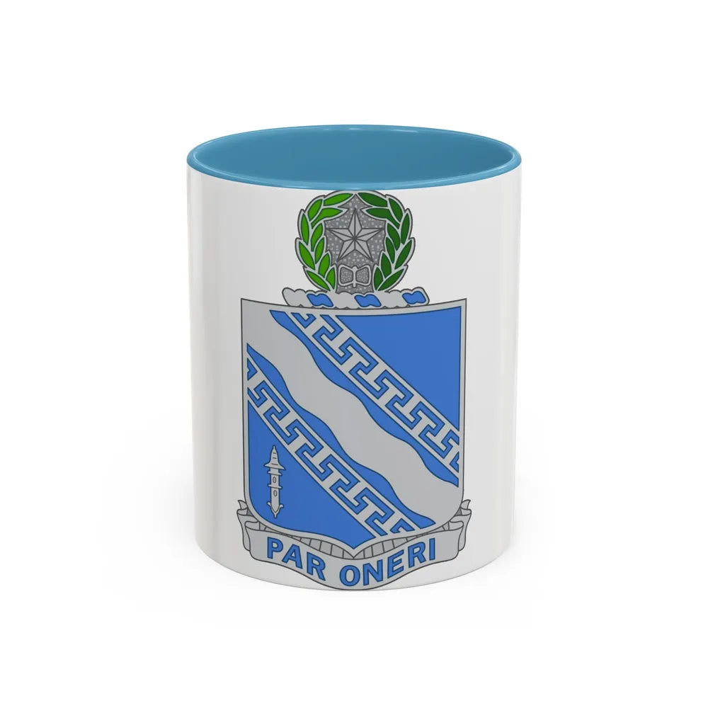 144th Infantry Regiment (U.S. Army) Accent Coffee Mug-11oz-Light Blue-Go Mug Yourself