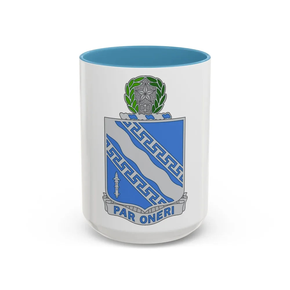 144th Infantry Regiment (U.S. Army) Accent Coffee Mug-15oz-Light Blue-Go Mug Yourself