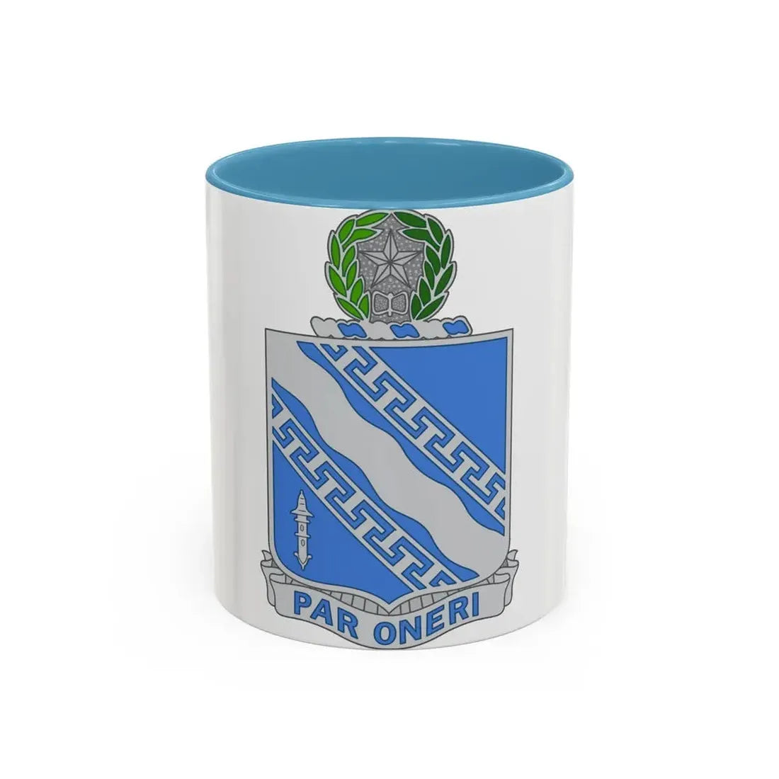 144th Infantry Regiment (U.S. Army) Accent Coffee Mug 11oz Light Blue - Go Mug Yourself