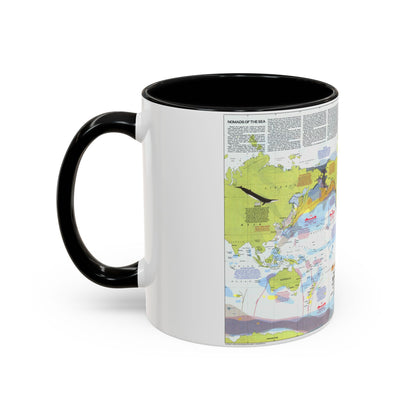 Great Whales, Migration and Range (1976) (Map) Accent Coffee Mug