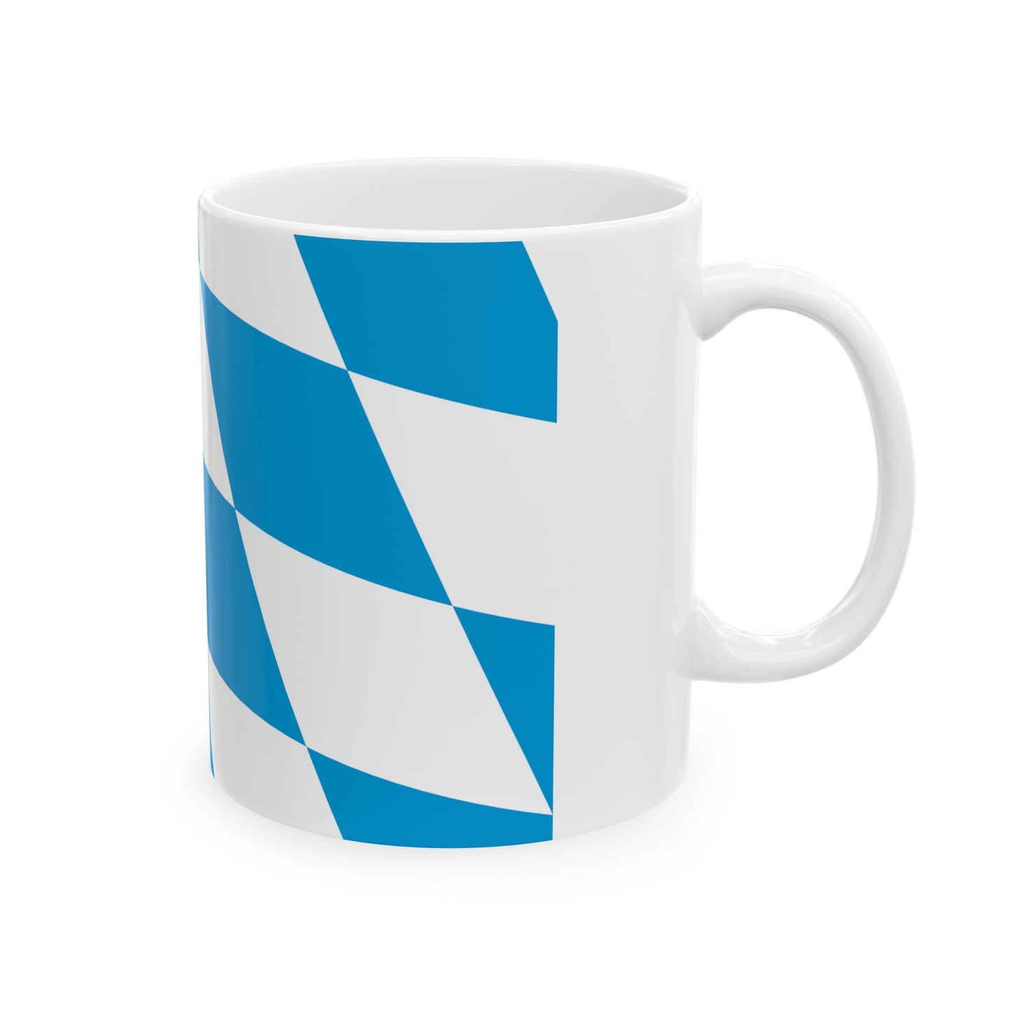 Flag of Bavaria lozengy variant Germany - White Coffee Mug-Go Mug Yourself