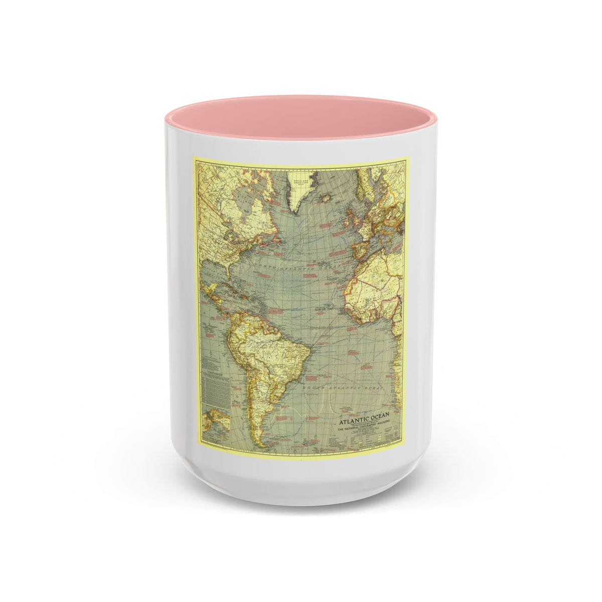Atlantic Ocean (1939) (Map) Accent Coffee Mug
