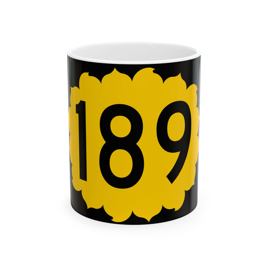 K-189 (Kansas) (Road Sign) White Coffee Mug