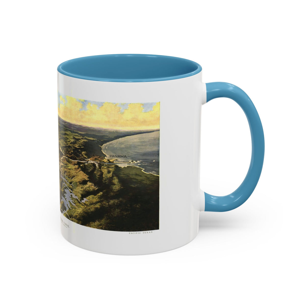 Central America - Panama Canal (1912) (Map) Accent Coffee Mug