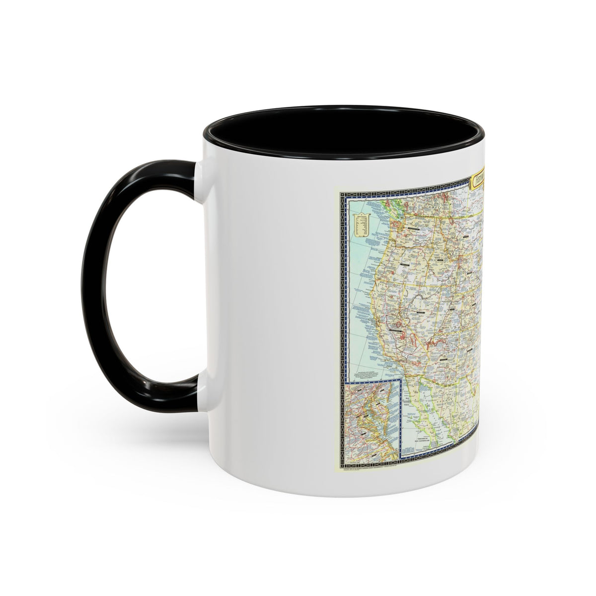 USA - An Historical Map (1953) (Map) Accent Coffee Mug