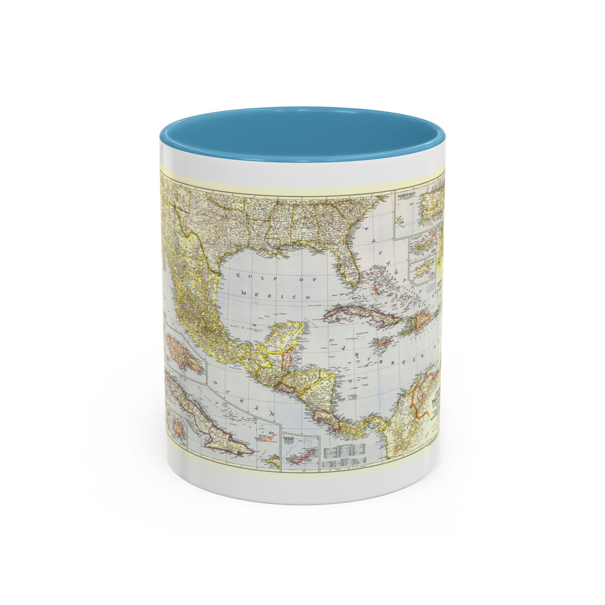 Central America - The Caribbean (1947) (Map) Accent Coffee Mug