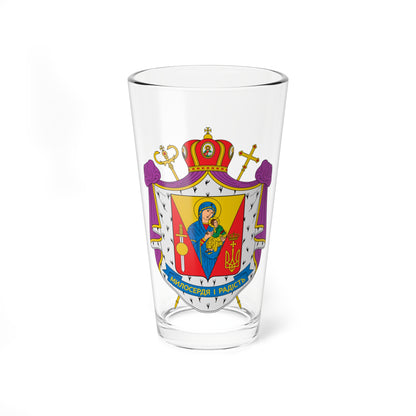 Coat of arms of Volodymyr Hrutsa (Ukraine) (Coat of Arms) Pint Glass 16oz
