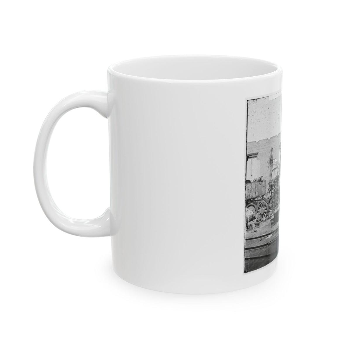 Richmond, Va. Crippled Locomotive, Richmond & Petersburg Railroad Depot (U.S. Civil War) White Coffee Mug