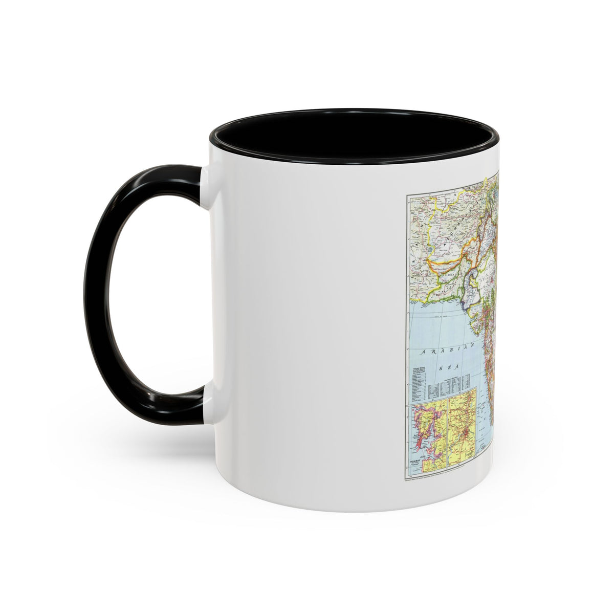 India and Burma (1946) (Map) Accent Coffee Mug