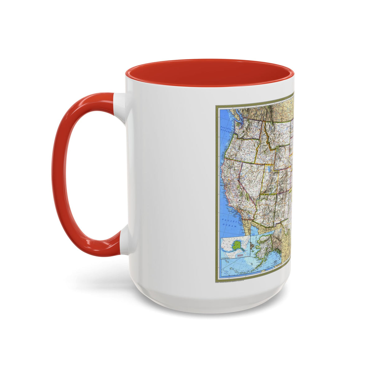 USA - The United States (1993) (Map) Accent Coffee Mug