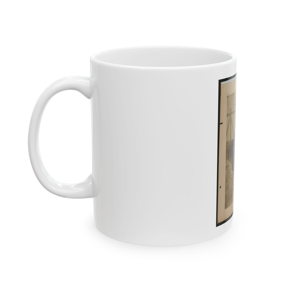 Military Railroad Operations In Northern Virginia  Two Men Boring Holes In Bridge Trestles And Man With Haupt's Torpedo (U.S. Civil War) White Coffee Mug