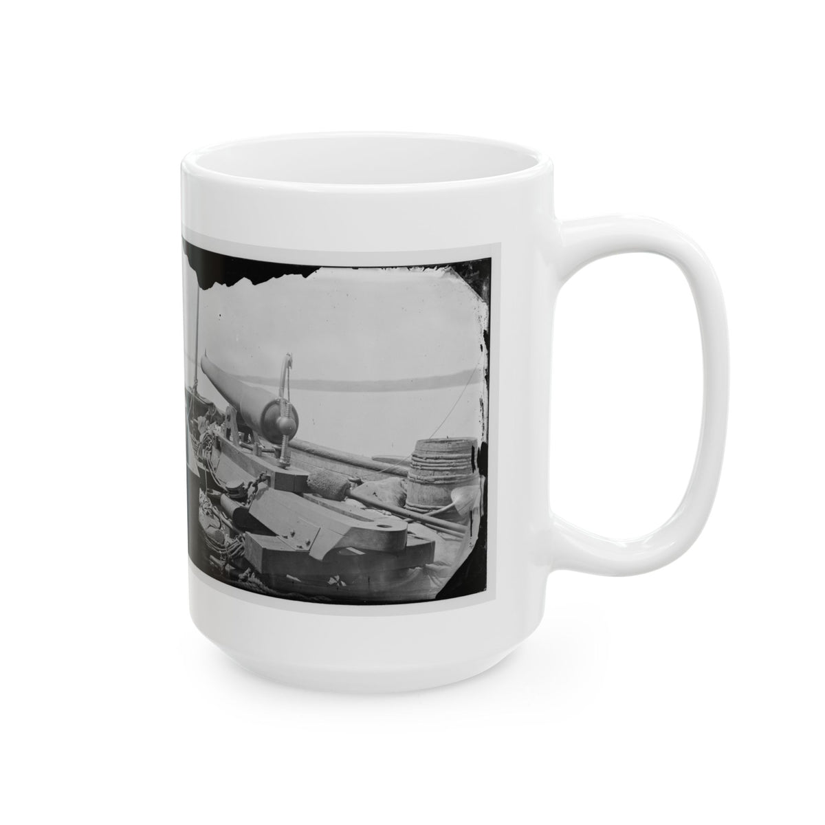 James River, Va. Bow Of Confederate Gunboat Teaser, Lt. Hunter Davidson, Captured By U.S.S. Maratanza On July 4, 1862 (U.S. Civil War) White Coffee Mug