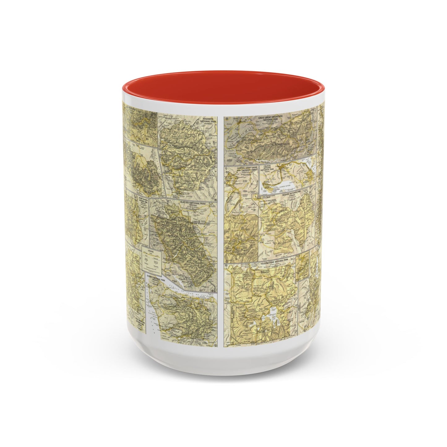 USA - National Parks and Historic Sites 2 (1958) (Map) Accent Coffee Mug