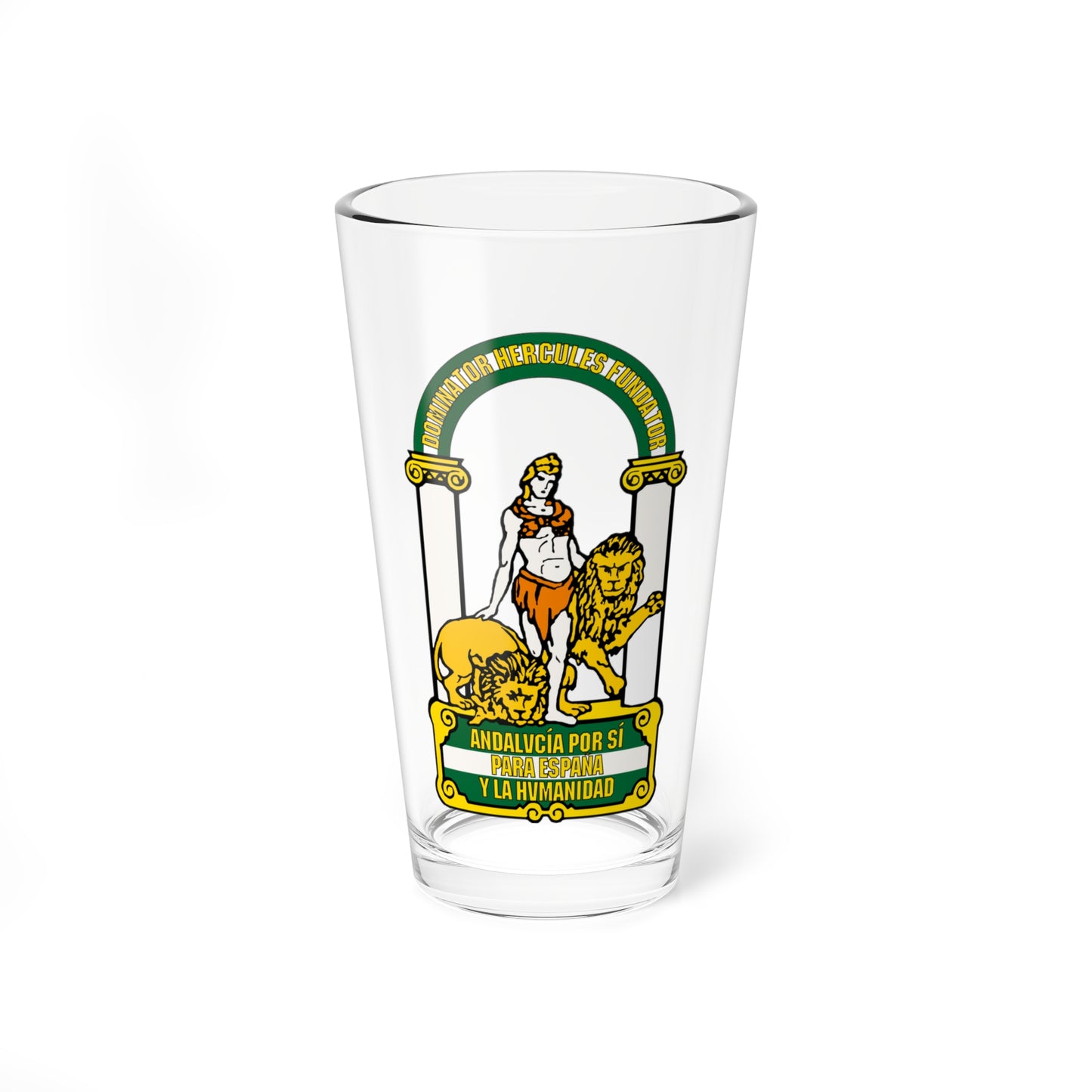 Escudo de Andalucía oficial (Spain) (Coat of Arms) Pint Glass 16oz